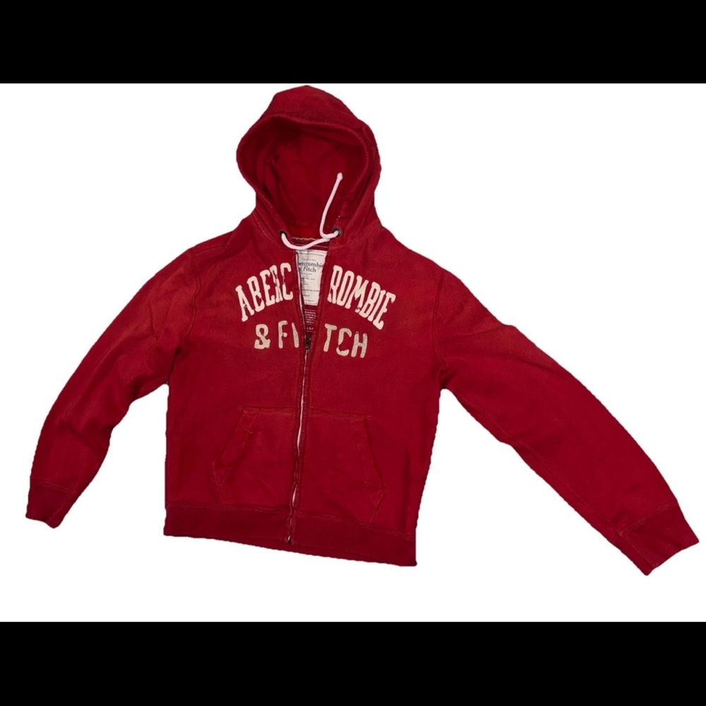 Abercrombie & Fitch Y2K Distress Look Full Zip Heavyweight Spellout Hoodie XL